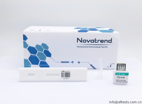 Good price Łatwe w użyciu zestawy szybkich testów diagnostycznych na grypę A + B Zastosowanie w analizatorze immunologicznym Novatrend fluorescencyjnym w ludzkim wymazie w Internecie